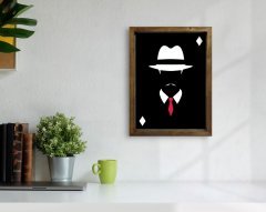 BK Home Godfather Baba Tasarımlı Doğal Masif Ahşap Çerçeveli Tablo-14