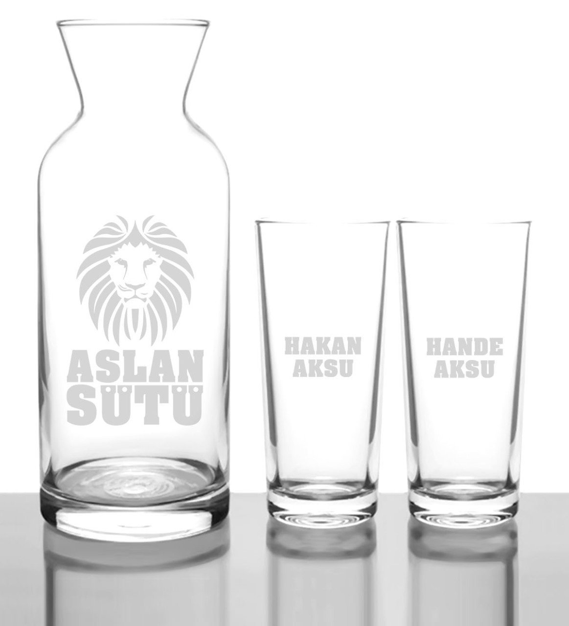 Kişiye Özel Aslan Sütü Rakı Karaf Seti - 3
