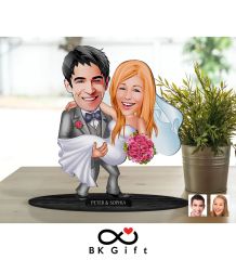 BK Gift Kişiye Özel Evleniyoruz Karikatürlü Ahşap Biblo, Sevgililer Günü Hediyesi, Doğum Günü Hediyesi, Yıl Dönümü Hediyesi-7