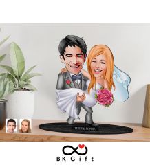 BK Gift Kişiye Özel Evleniyoruz Karikatürlü Ahşap Biblo, Sevgililer Günü Hediyesi, Doğum Günü Hediyesi, Yıl Dönümü Hediyesi-7