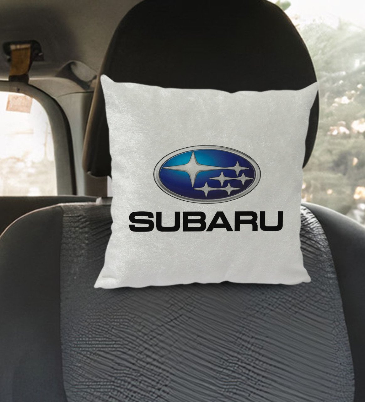 BK Gift Subaru Tasarımlı Kare Araç Koltuk Yastığı-1