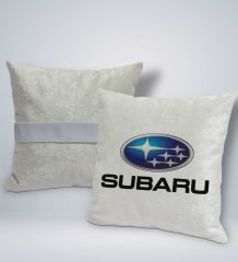BK Gift Subaru Tasarımlı Kare Araç Koltuk Yastığı-1