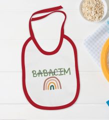 BK Kids Babalar Günü Tasarımlı Kırmızı Bebek Body Zıbın ve Mama Önlüğü Hediye Seti-1