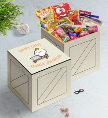 Bk Gift Şimdi Çalış Sonra Ağlarsın Tasarımlı Ahşap Kutuda Nostaljik Lezzetler Hediye Seti