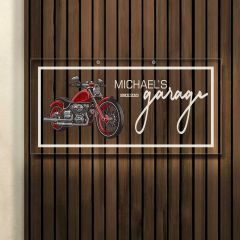 BK Gift Kişiye Özel Motorsiklet Tasarımlı Akrilik Bar Tabelası(38x19cm)-1, Home Bar Tabela, Duvar Dekoru