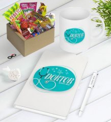 Kişiye Özel Doktor Nostaljik Lezzetler Defter Kalem Kupa Hediye Seti-14