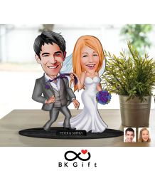 BK Gift Kişiye Özel Evleniyoruz Karikatürlü Ahşap Biblo, Sevgililer Günü Hediyesi, Doğum Günü Hediyesi, Yıl Dönümü Hediyesi-6