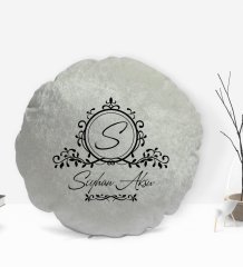 Kişiye Özel İsimli Yuvarlak Dekoratif Kırlent Yastık-11