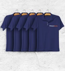 Firmalara Özel Logo Baskılı 1. Kalite Lacivert Polo Yaka Tişört (5 Adet)