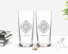 Kişiye Özel Renkli Baskılı İsimli İkili Rakı Bardağı Seti-104