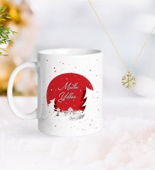 Kişiye Özel Yılbaşı Mutlu Yıllar Kupa ve Kar Tanesi Kolye-1