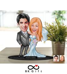 BK Gift Kişiye Özel Evleniyoruz Karikatürlü Ahşap Biblo, Sevgililer Günü Hediyesi, Doğum Günü Hediyesi, Yıl Dönümü Hediyesi-5