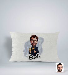 Kişiye Özel İsimli Erkek Hakim Karikatürlü Dikdörtgen Araç Koltuk Yastığı-1