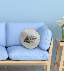 BK Gift Balina Tasarımlı Yuvarlak Dekoratif Kırlent Yastık-1