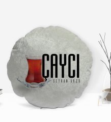 Kişiye Özel İsimli Çaycı Tasarımlı Dekoratif Kırlent Yastık-1