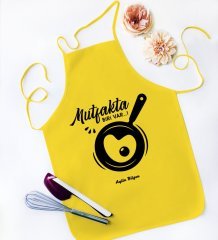 Kişiye Özel Mutfakta Biri Var Sarı Mutfak Önlüğü - 1