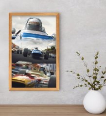 BK Gift Formula 1 Tasarımlı Dekoratif Retro Ahşap Çerçeveli Tablo-9