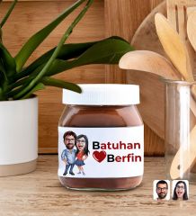 BK Gift Sevgiliye Özel Karikatürlü Kupa ve Nutella 400gr. Hediye Seti, Sevgiliye Hediye, Sevgililer Günü Hediye, Doğum Günü Hediyesi-5