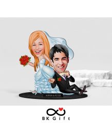 BK Gift Kişiye Özel Evleniyoruz Karikatürlü Ahşap Biblo, Sevgililer Günü Hediyesi, Doğum Günü Hediyesi, Yıl Dönümü Hediyesi-3