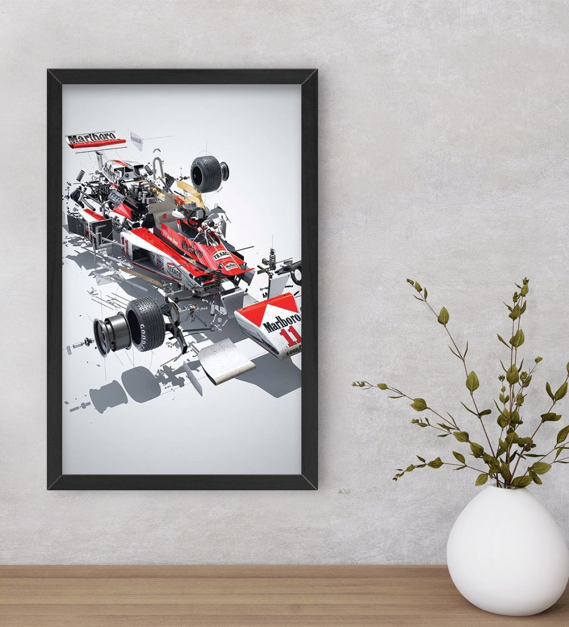BK Gift Formula 1 Tasarımlı Dekoratif Ahşap Siyah Çerçeveli Tablo-8