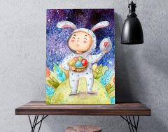 BK Gift Paskalya Tasarımlı Kanvas Tablo 30x50cm Ev Dekorasyonu, Paskalya Hediyesi, Ev Hediyesi-1