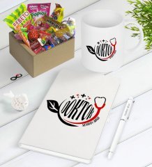 Kişiye Özel Doktor Nostaljik Lezzetler Defter Kalem Kupa Hediye Seti-10