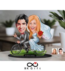 BK Gift Kişiye Özel Evleniyoruz Karikatürlü Ahşap Biblo, Sevgililer Günü Hediyesi, Doğum Günü Hediyesi, Yıl Dönümü Hediyesi-2