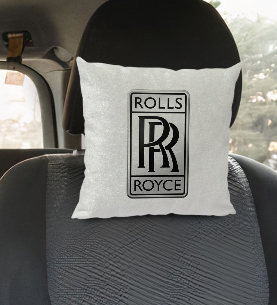 BK Gift Rolls Royce Tasarımlı Kare Araç Koltuk Yastığı-1