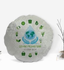 Kişiye Özel İsimli Çevre Mühendisi Tasarımlı Dekoratif Kırlent Yastık-1