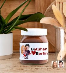 BK Gift Sevgiliye Özel Karikatürlü Kupa ve Nutella 400gr. Hediye Seti, Sevgiliye Hediye, Sevgililer Günü Hediye, Doğum Günü Hediyesi-3