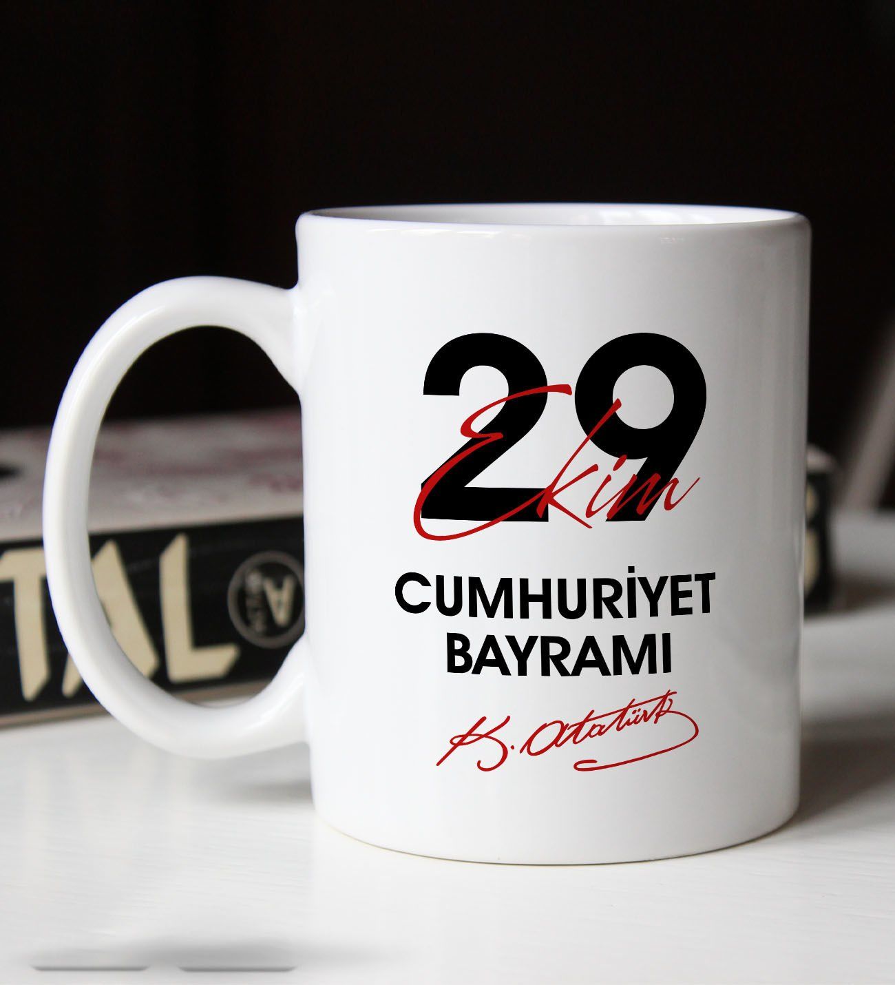 BK Gift 29 Ekim Temalı Beyaz Kupa Bardak-9, Arkadaşa Hediye , 29 Ekim Hediyesi, 100.Yıl Hediyesi