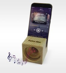 Kişiye Özel İsimli Ahşap Telefon Standı ve Ses Yükseltici Amplifikatör