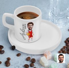 BK Gift Kişiye Özel Sunum Tabaklı Erkek Basketbol Karikatürlü Kahve Fincanı-5, Sevgiliye Hediye, Aileye Hediye, Arkadaşa Hediye