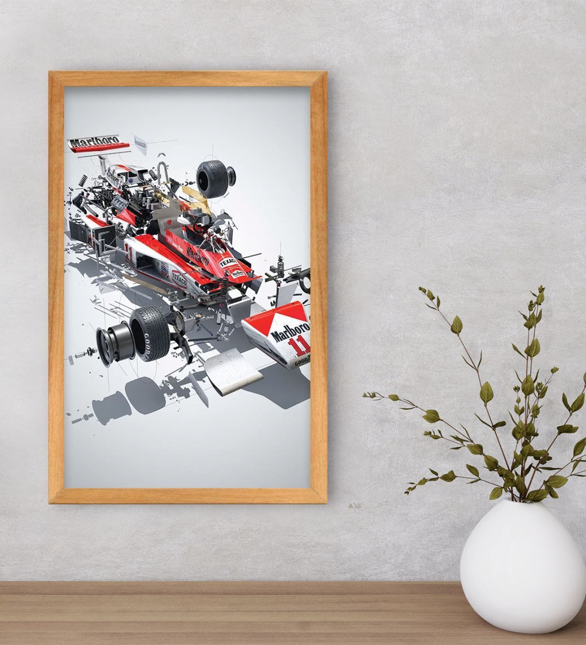 BK Gift Formula 1 Tasarımlı Dekoratif Retro Ahşap Çerçeveli Tablo-8
