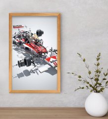 BK Gift Formula 1 Tasarımlı Dekoratif Retro Ahşap Çerçeveli Tablo-8