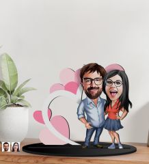 BK Gift Kişiye Özel Sevgililer Karikatürlü 3D Ahşap Biblo, Sevgili Biblo, Ahşap Biblo, Sevgiliye Hediye, Sevgililer Günü Hediyesi-10