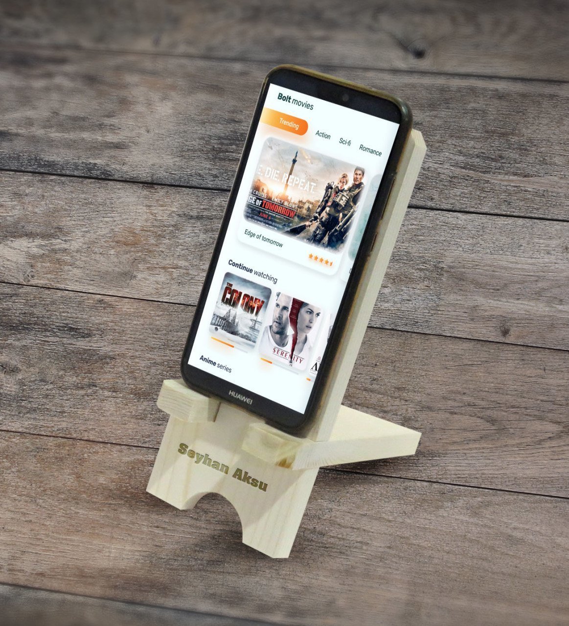 Kişiye Özel Ayaklı Ahşap Telefon Standı