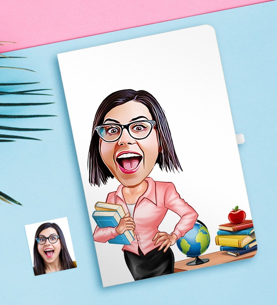 Kişiye Özel Bayan Öğretmen Karikatürlü Defter-5