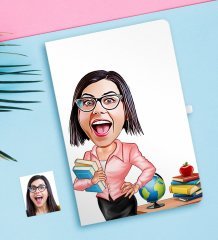 Kişiye Özel Bayan Öğretmen Karikatürlü Defter-5