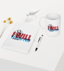 Kişiye Özel İngilizce Öğretmeni Temalı Beyaz Defter Kalem Kupa Seti - 2