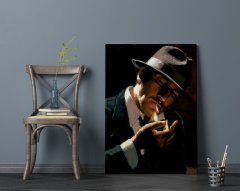 BK Home Man Lighting Cigarette Tasarımlı Kanvas Tablo 70x100cm-1