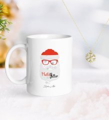 Kişiye Özel Noel Baba Kupa ve Kar Tanesi Kolye-2
