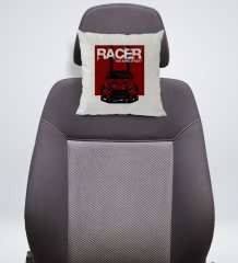 BK Gift Racer Tasarımlı Kare Araç Koltuk Yastığı-1