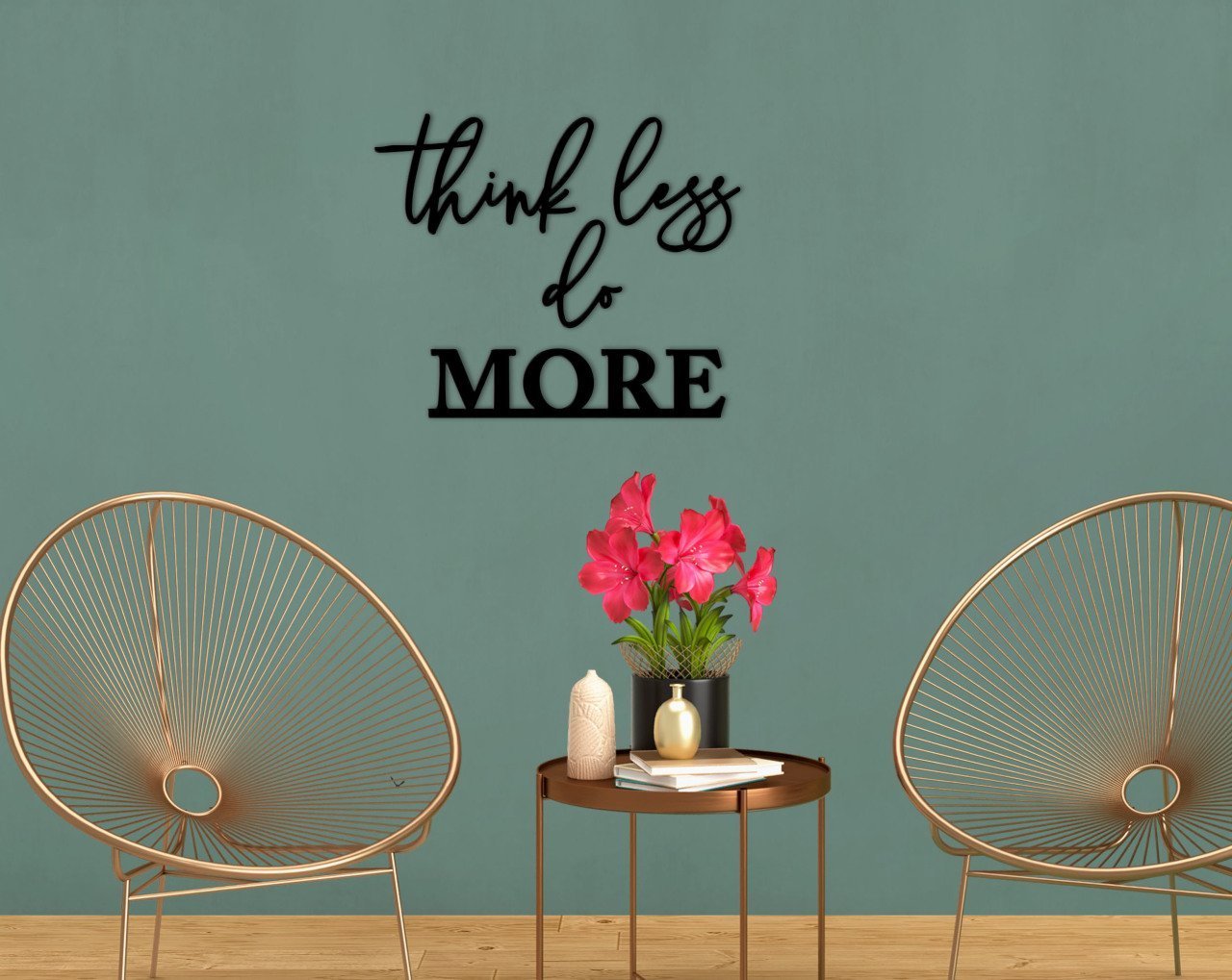 BK Home Think Less Do More Ahşap Duvar Yazısı-1