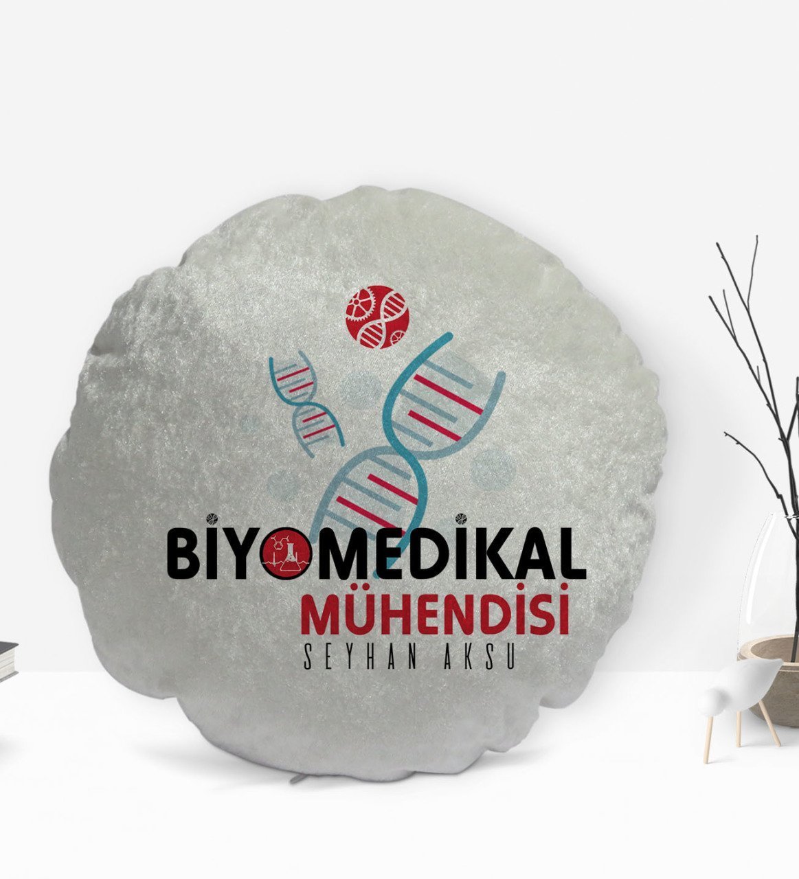 Kişiye Özel İsimli Biyomedikal Mühendisi Tasarımlı Dekoratif Kırlent Yastık-1