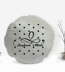 Kişiye Özel İsimli Yuvarlak Dekoratif Kırlent Yastık-4