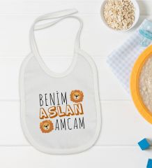 BK Kids Aslan Amcam Tasarımlı Beyaz Bebek Mama Önlüğü-1