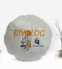 Kişiye Özel İsimli Biyolog Tasarımlı Dekoratif Kırlent Yastık-1
