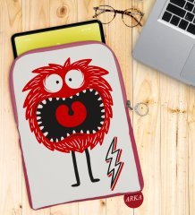 BK Gift Sevimli Canavar Tasarımlı Taşınabilir Koruyucu Tablet Kılıfı & Organizer Çanta - Pembe-1