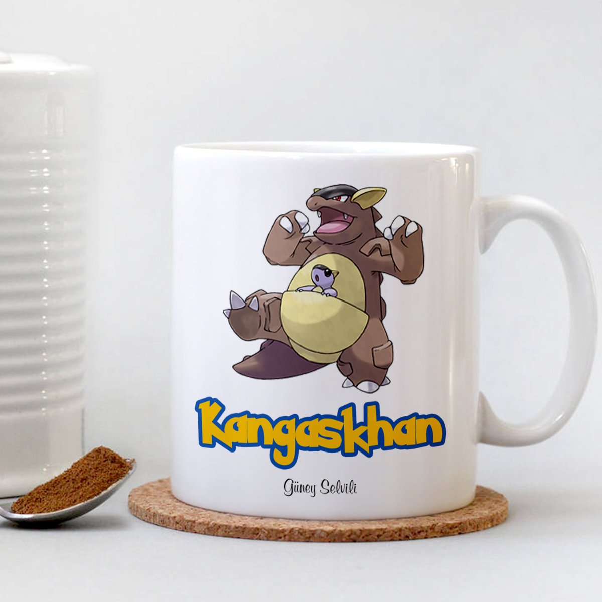 Kişiye Özel Pokemon Kangaskhan Beyaz Kupa Bardak